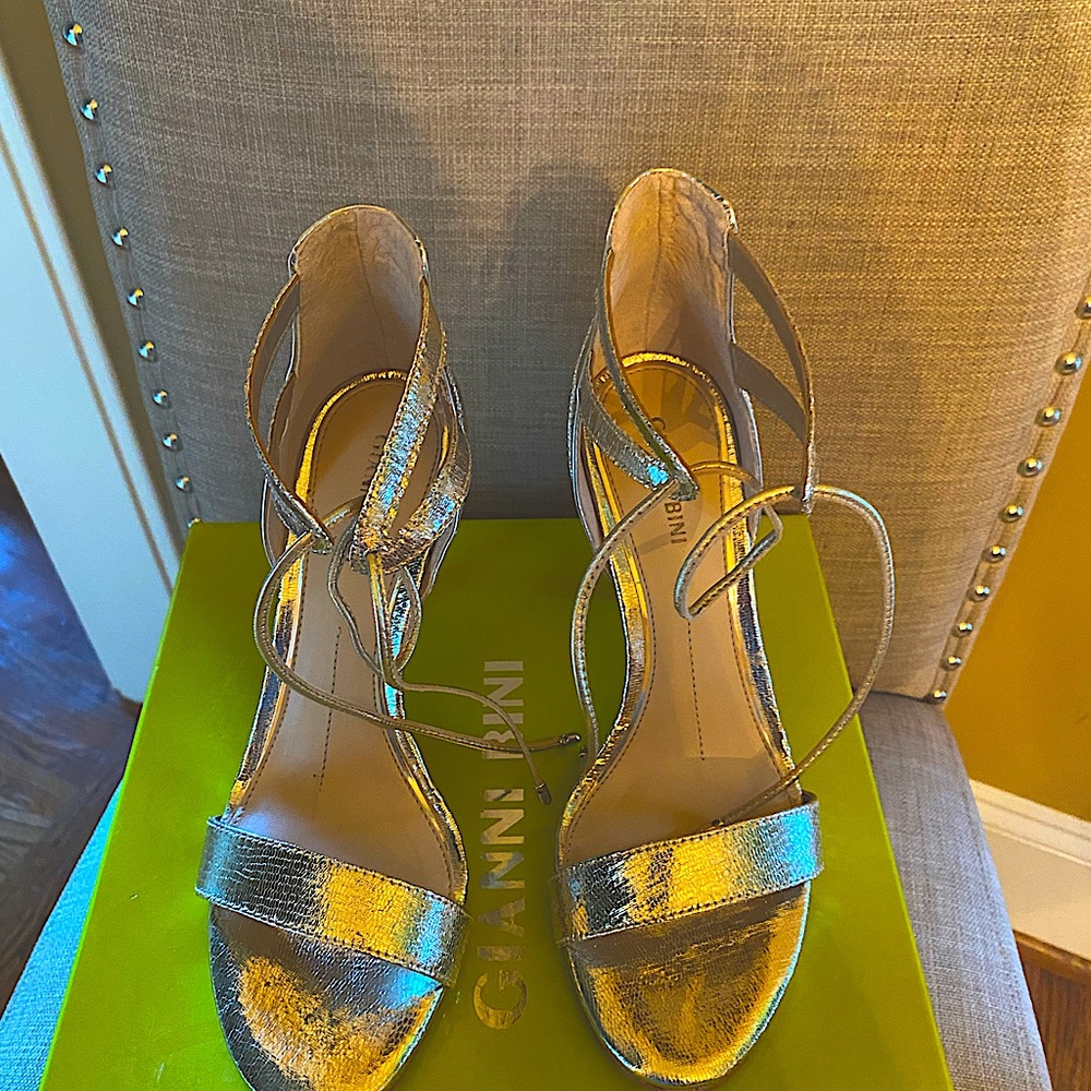 Gold Strapped Heel